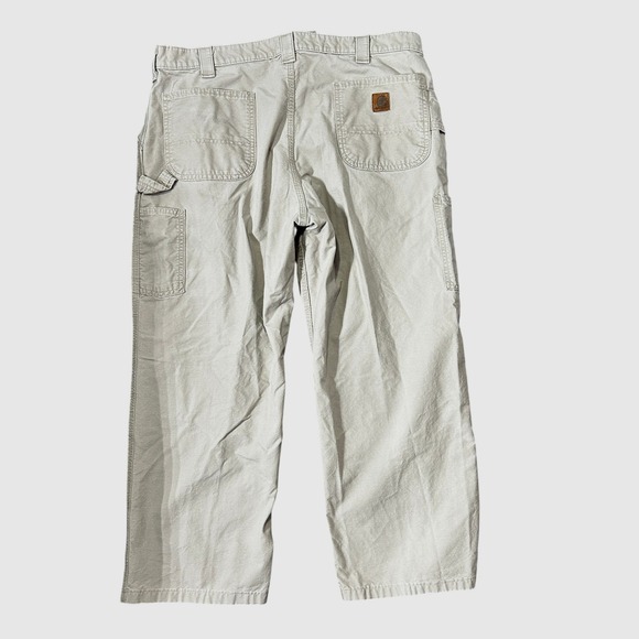 Carhartt Dungaree Khaki Utility Tan Work Pants Men's Size 40x30 Cotton Canvas - Picture 2 of 8
